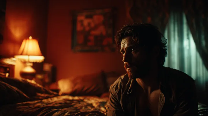 tense psychological thriller film still --ar 16:9