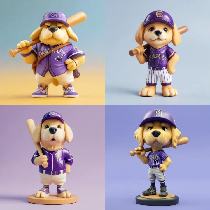 create a figurine of a Golden Retriever cartoon st