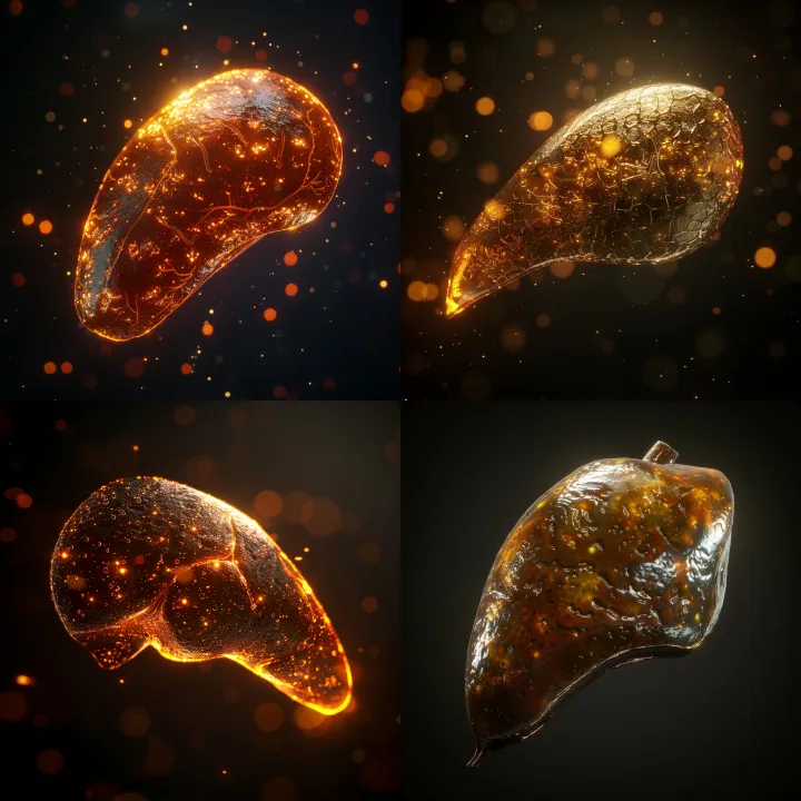 3d render of a fatty liver formation, with solid d