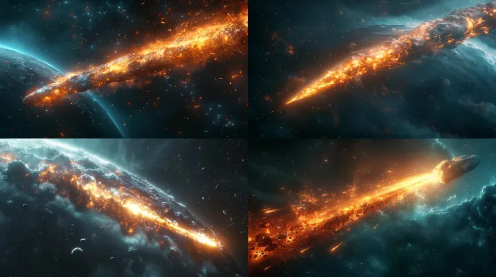 cinematic realistic space illustration of a massiv