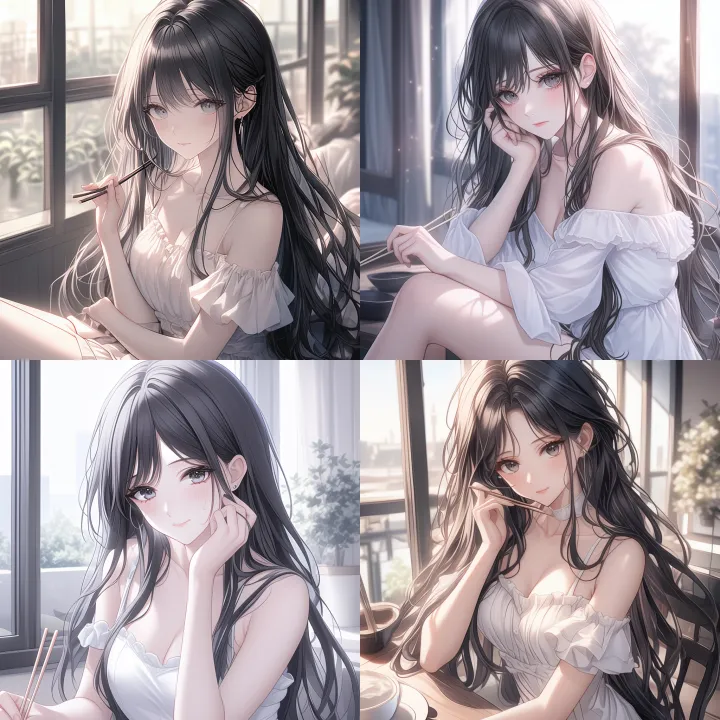 A beautiful 25 year old woman with long black hair