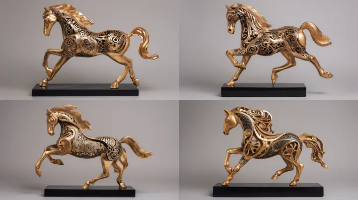 a stunning jumping horse sculpture for home decor,