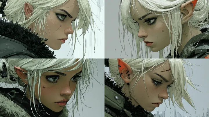 Digital artwork, close-up cinematic portrait of a 