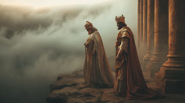 ancient biblical kings Saul and David photorealist