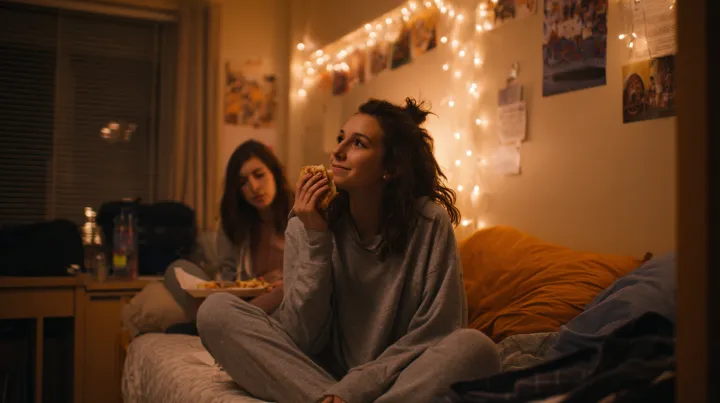 a photograph of a brunette girl with her best frie