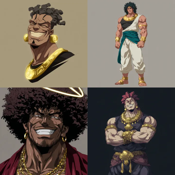 create a 2d image of this character. make him supe