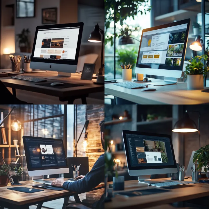 A modern and sleek workspace with a designer worki