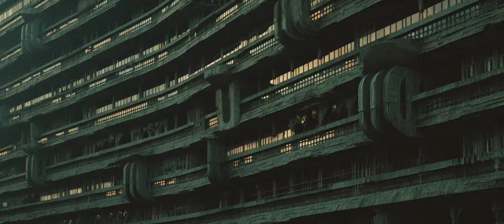 MARS CASTLE; Brutalist Architecture with windows a