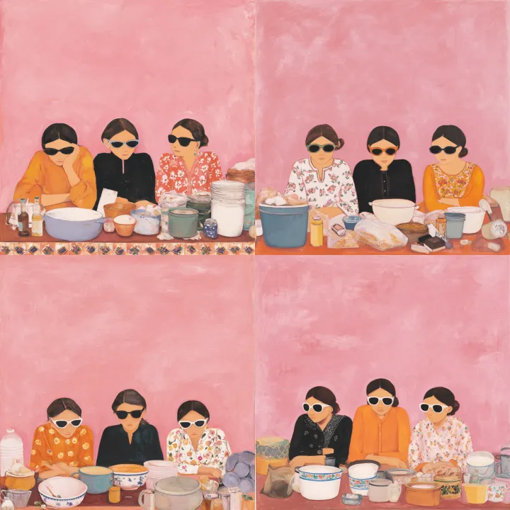 after party weirdos in fancy dress, sitting around