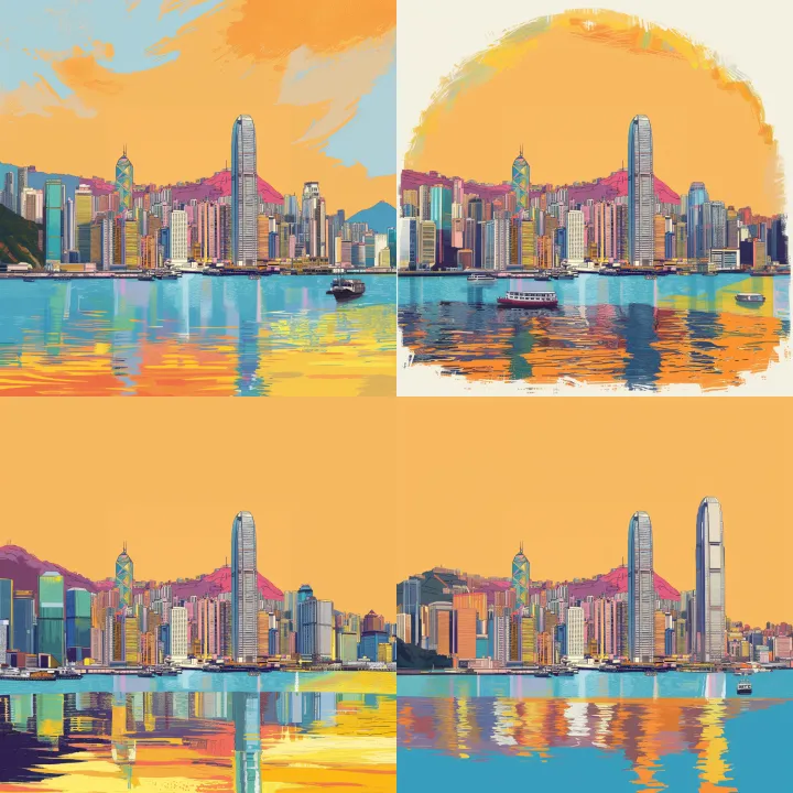 hong kong city , illustration