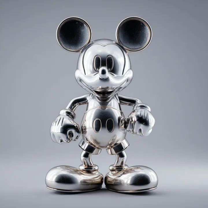 a chrome mickey mouse