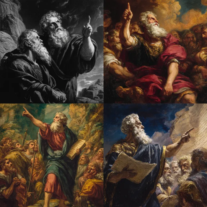 moses receiving the 10 commandmends --v 7.0