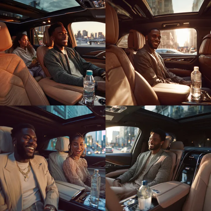 Inside a luxurious Cadillac Lyriq EV, vertical vie