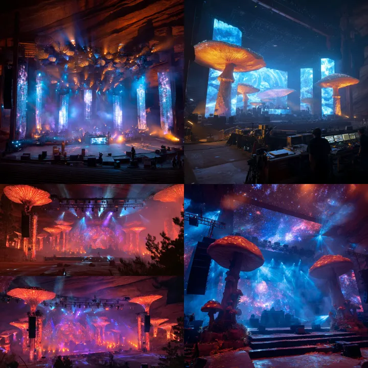 a stage production for a DJ show at red rocks venu