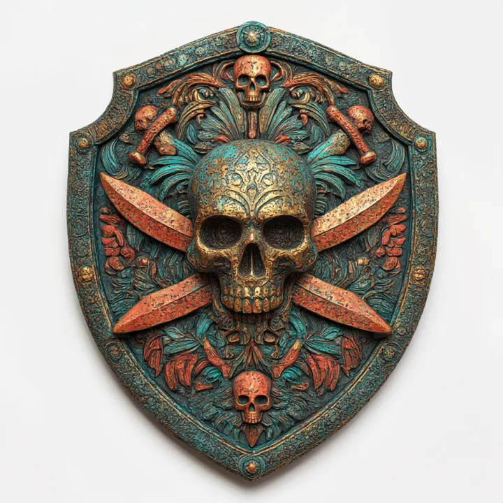 Highly detailed traitor's shield pendant inspired 