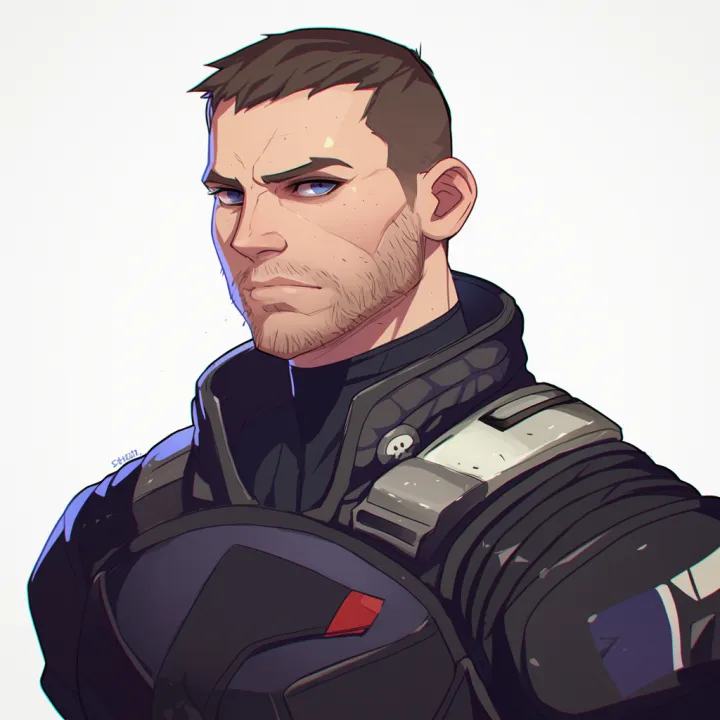 Mass Effect Alliance Navy Male Officer, drawn, --n