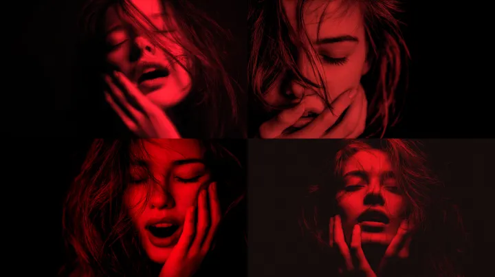 waist shot of pretty young woman with messy long h