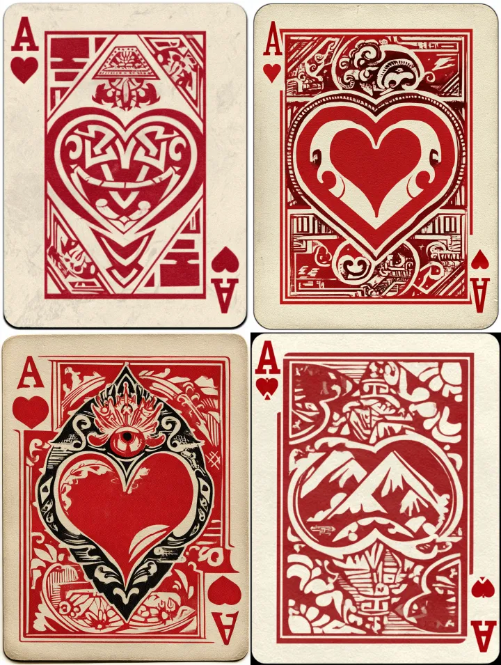 Epic, luxurious design of the ace of hearts poker 