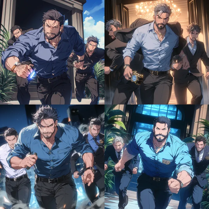 Three men, one 55 year old middle aged mature male
