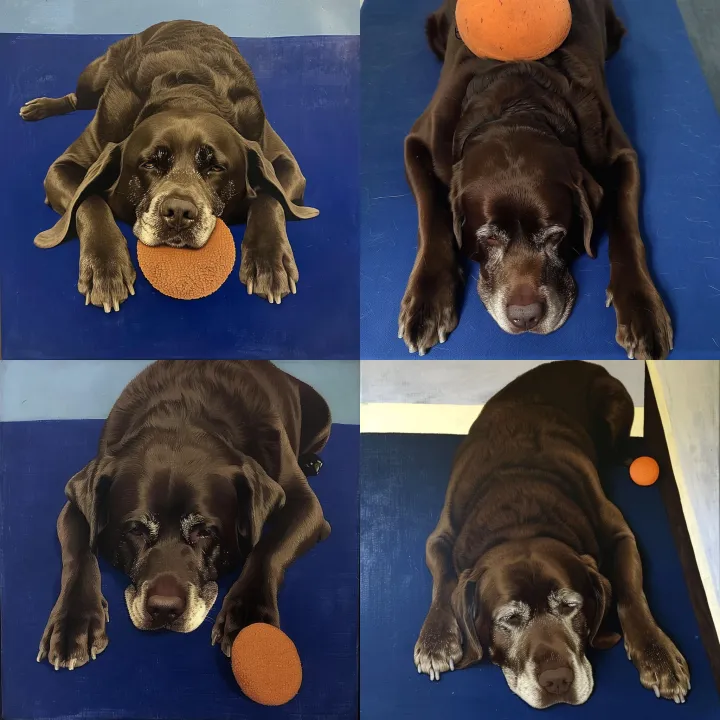 melancholic chocolate labrador with elongated snou