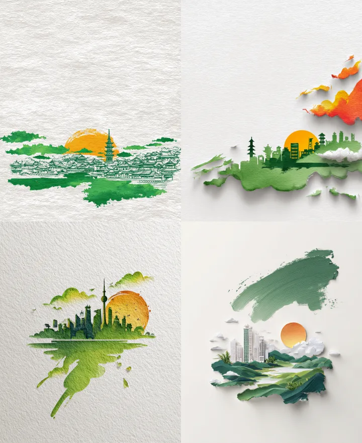 white background, a green paintbrush stroke on whi