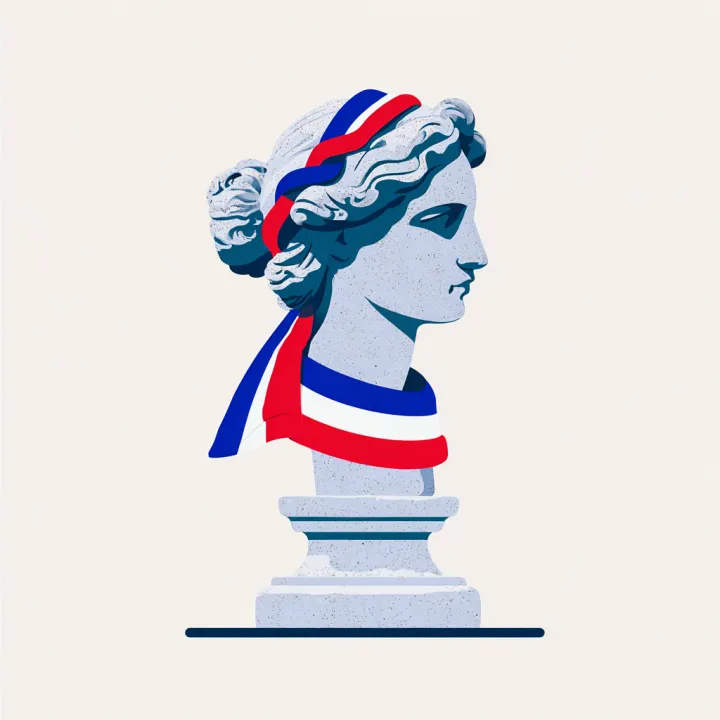 vintage illustration of a stone sculpture bust of 