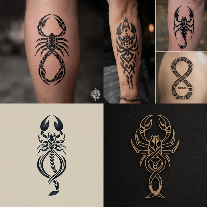 create a scorpion tattoo which has the 90s tribal 