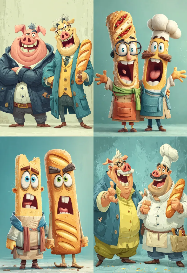 Breathtaking perfect 2D vector illustration of two