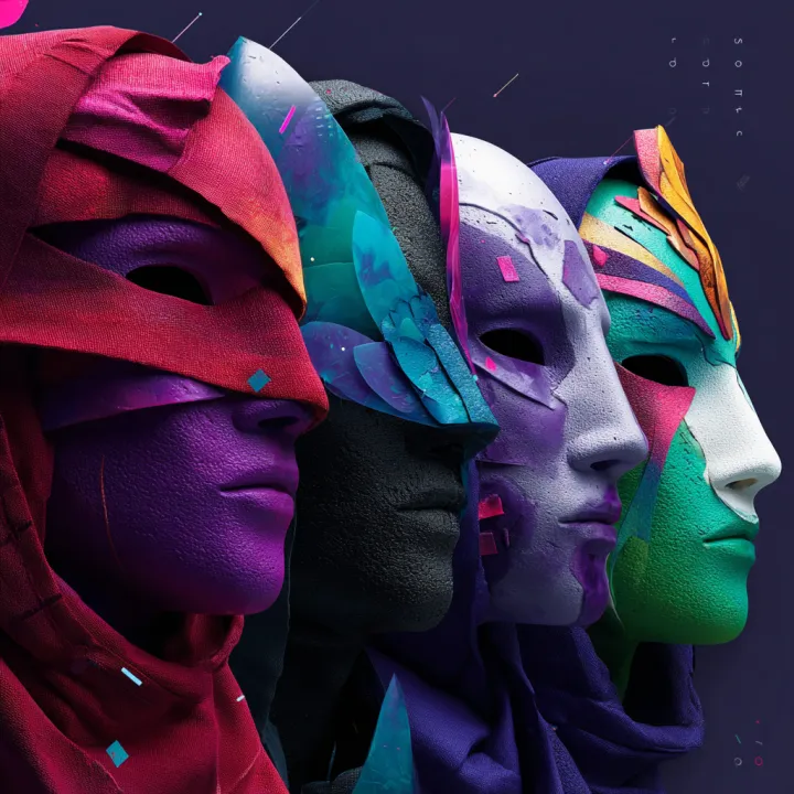 different masks, different styles in one image --n