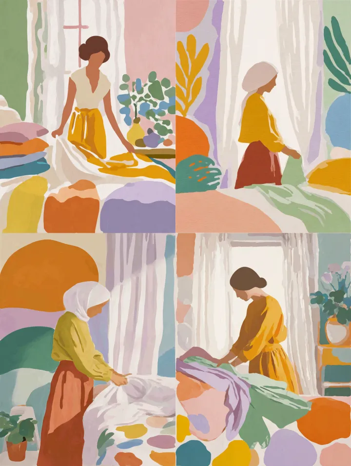 rough watercolour style, a cute muslim girl (wears