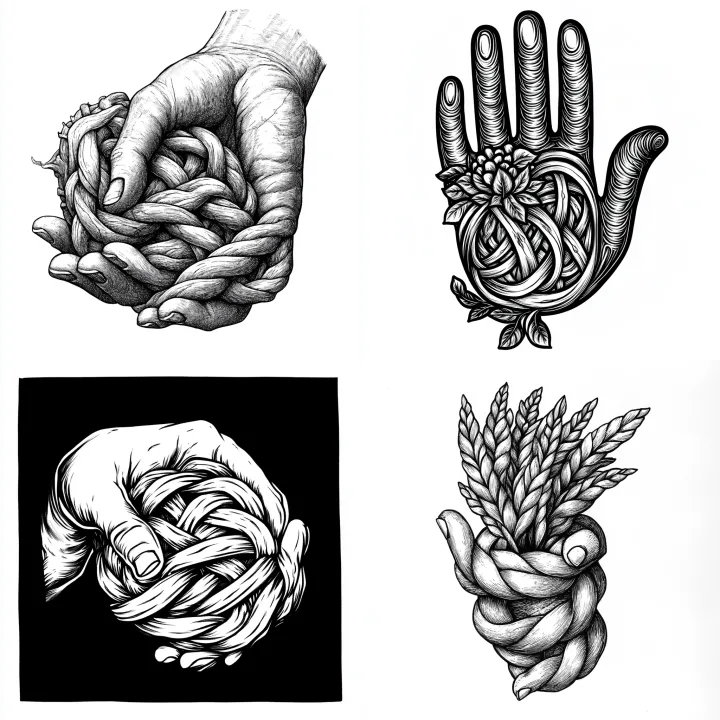 Simple linear illustration made of Celtic knots, i