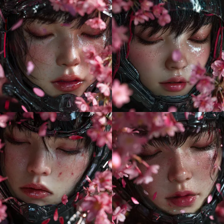 portrait of a beautiful japanese cyberpunk girl, g