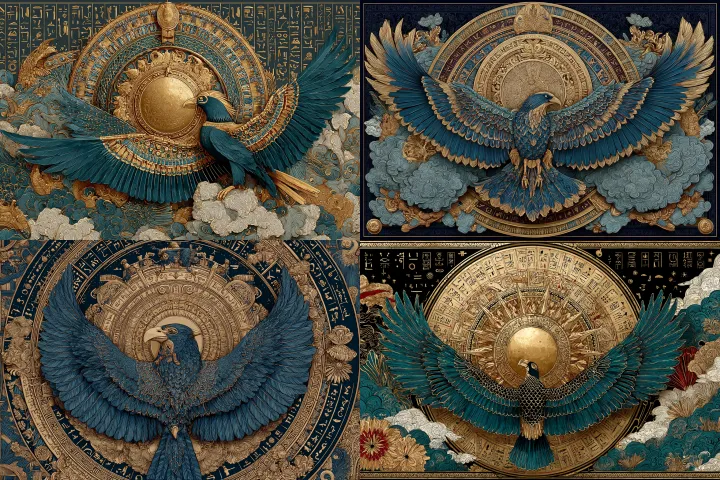 A mystical design with ornate Apollo sun chariot a