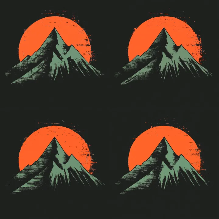 minimalistic mountain symbol for t shirt design