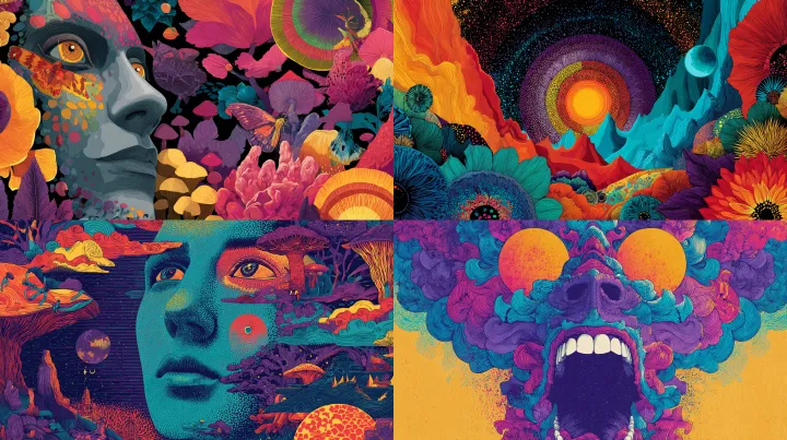 psychedelic poster --ar 16:9