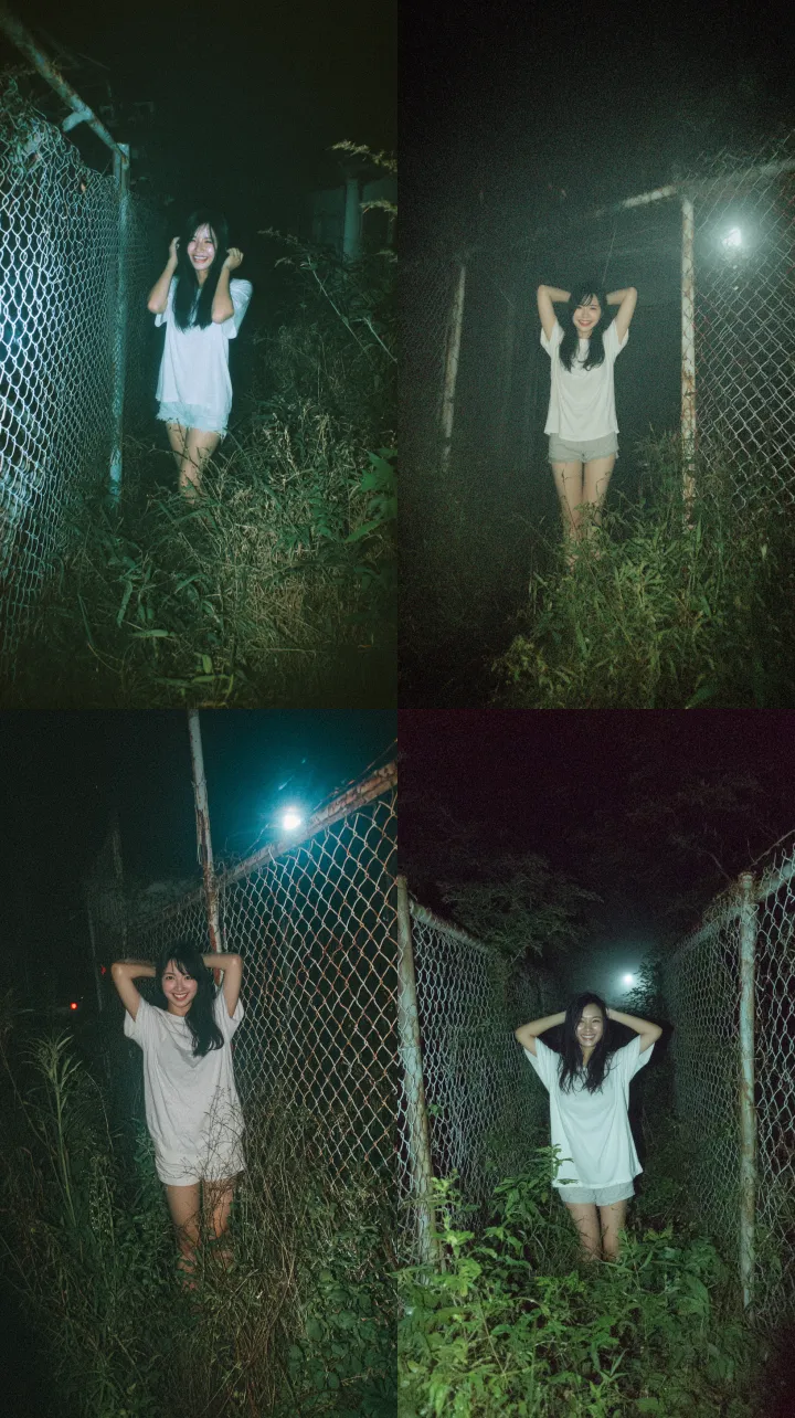 A realistic yet blurry, out-of-focus, and eerily g