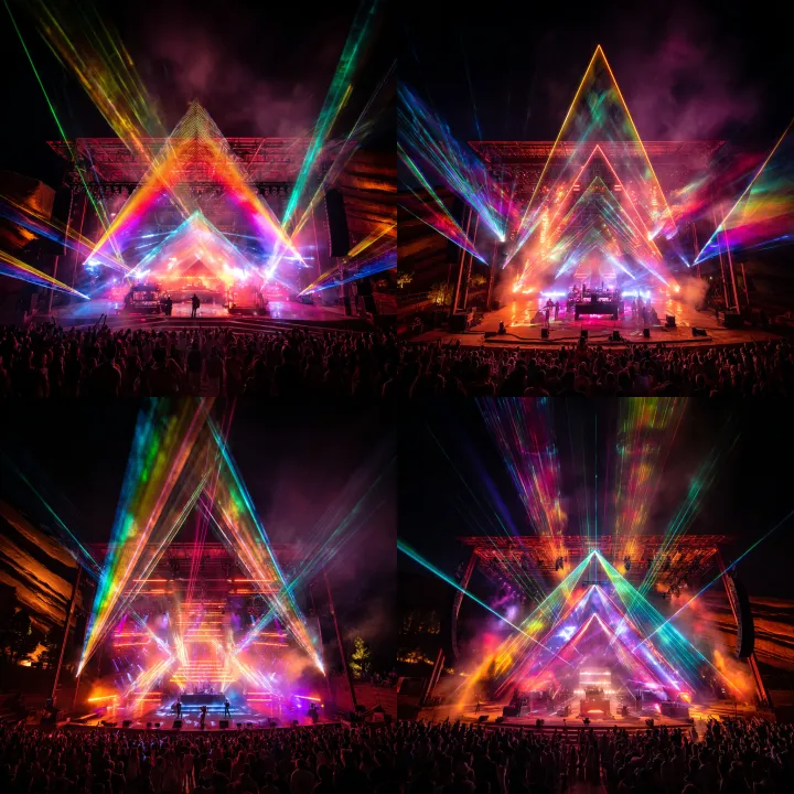 stage production for a DJ solo show at red rocks r