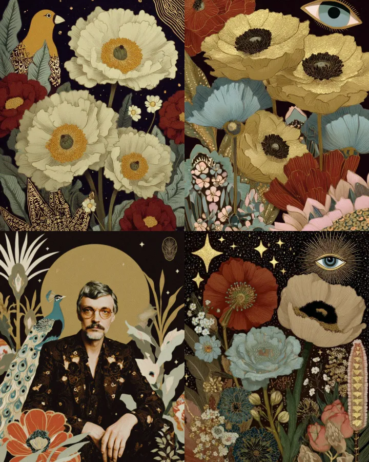 A floral, indian inspired vector graphic pattern o