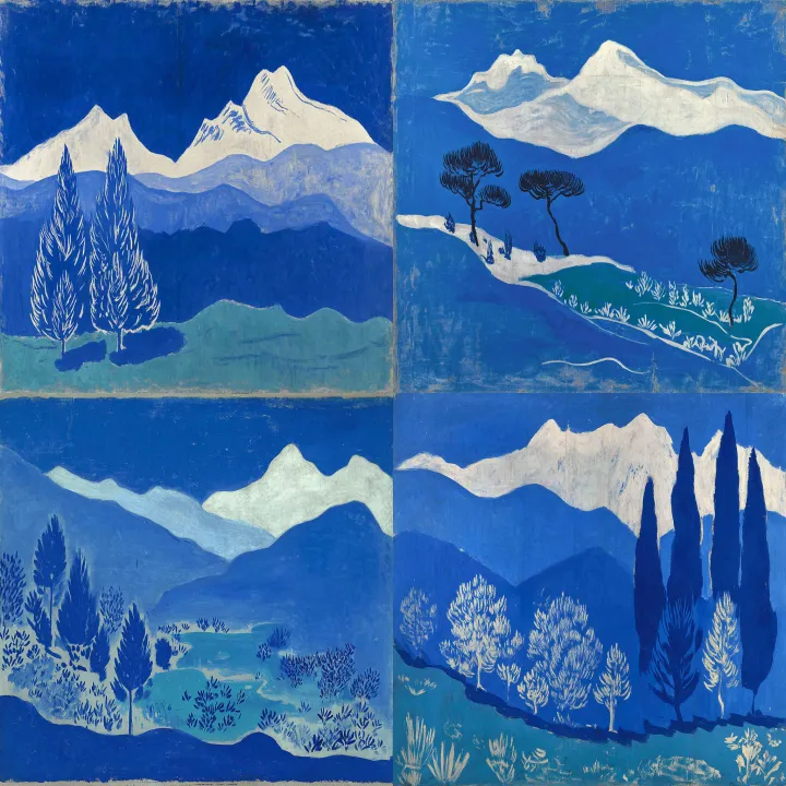 a mountain landscpe with trees henri matisse --sre