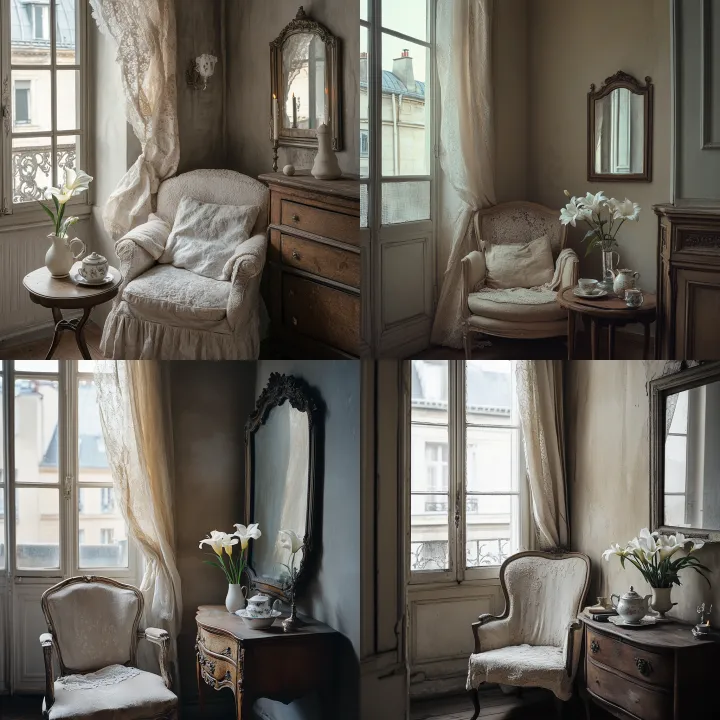 A small , modest Parisian apartment , a stark cont