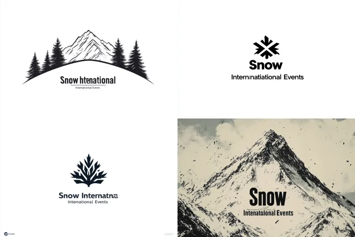 simple creative flat logo for event company "Snow 