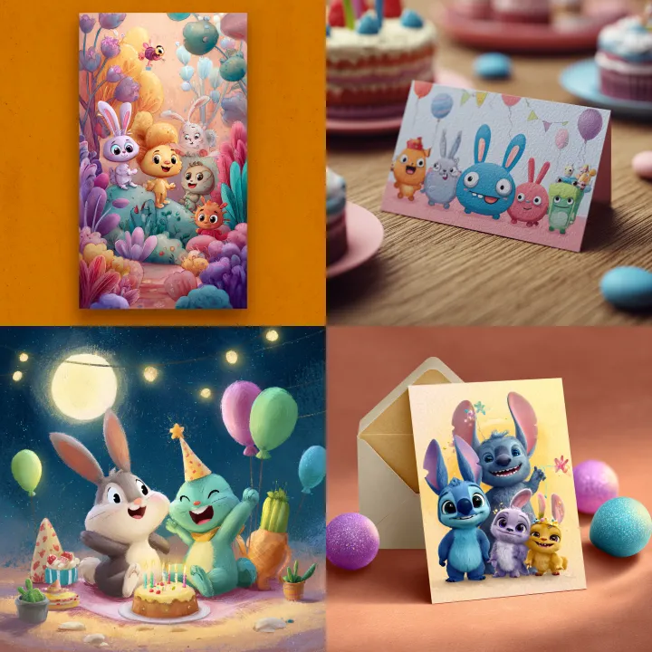 a invatation card for kids birthdayparty with a an
