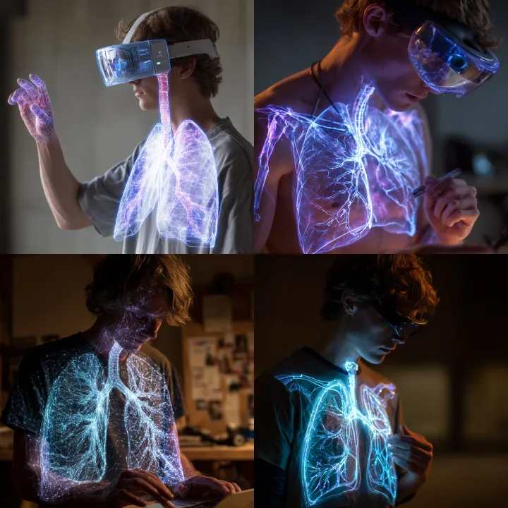 Show a person using VR technology to interact with