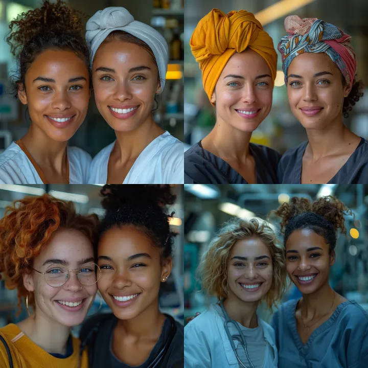 zwei afroamerikanische Frauen mit dunkler Haut, be