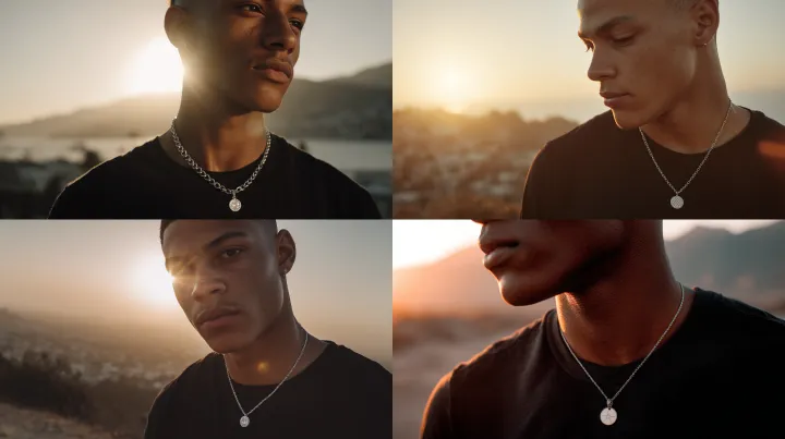 A young American male model with a light brown com