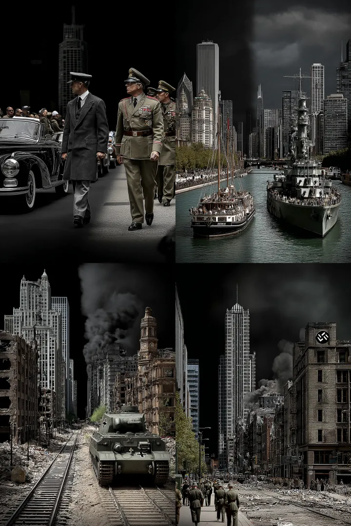 a photo divided in two, on the left is modern day 