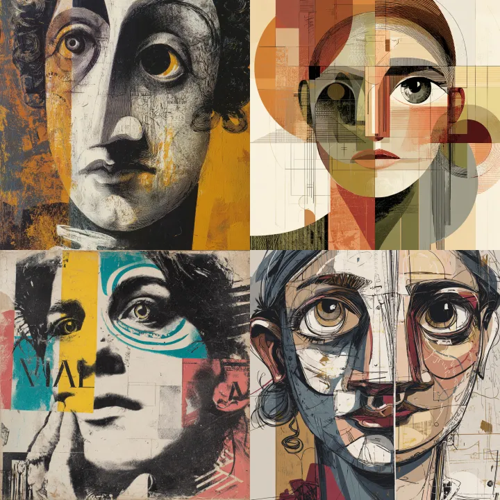 Abstract expressionist grotesque archaic pop art p