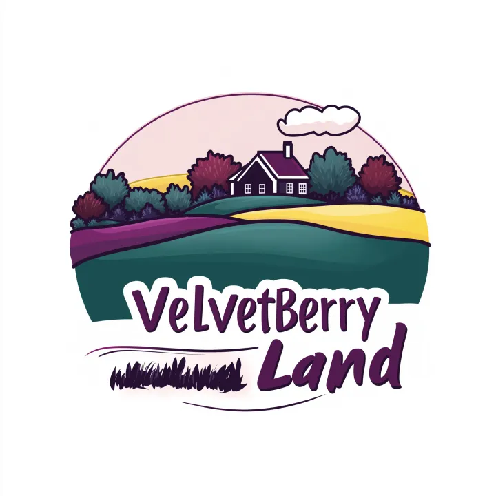 a logo for a land sales company with a farm in the