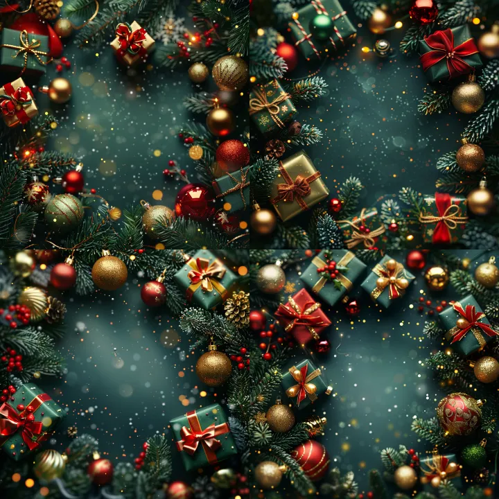 playful Christmas photo frame border, cheerful eve