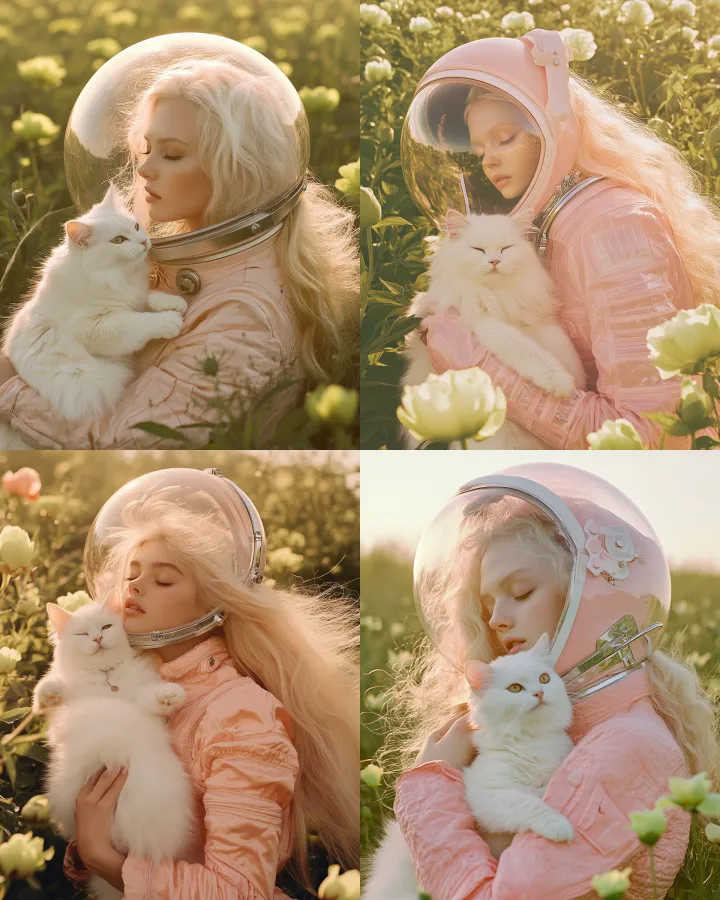 A surreal photo by Tim Walker depicts a blonde bea